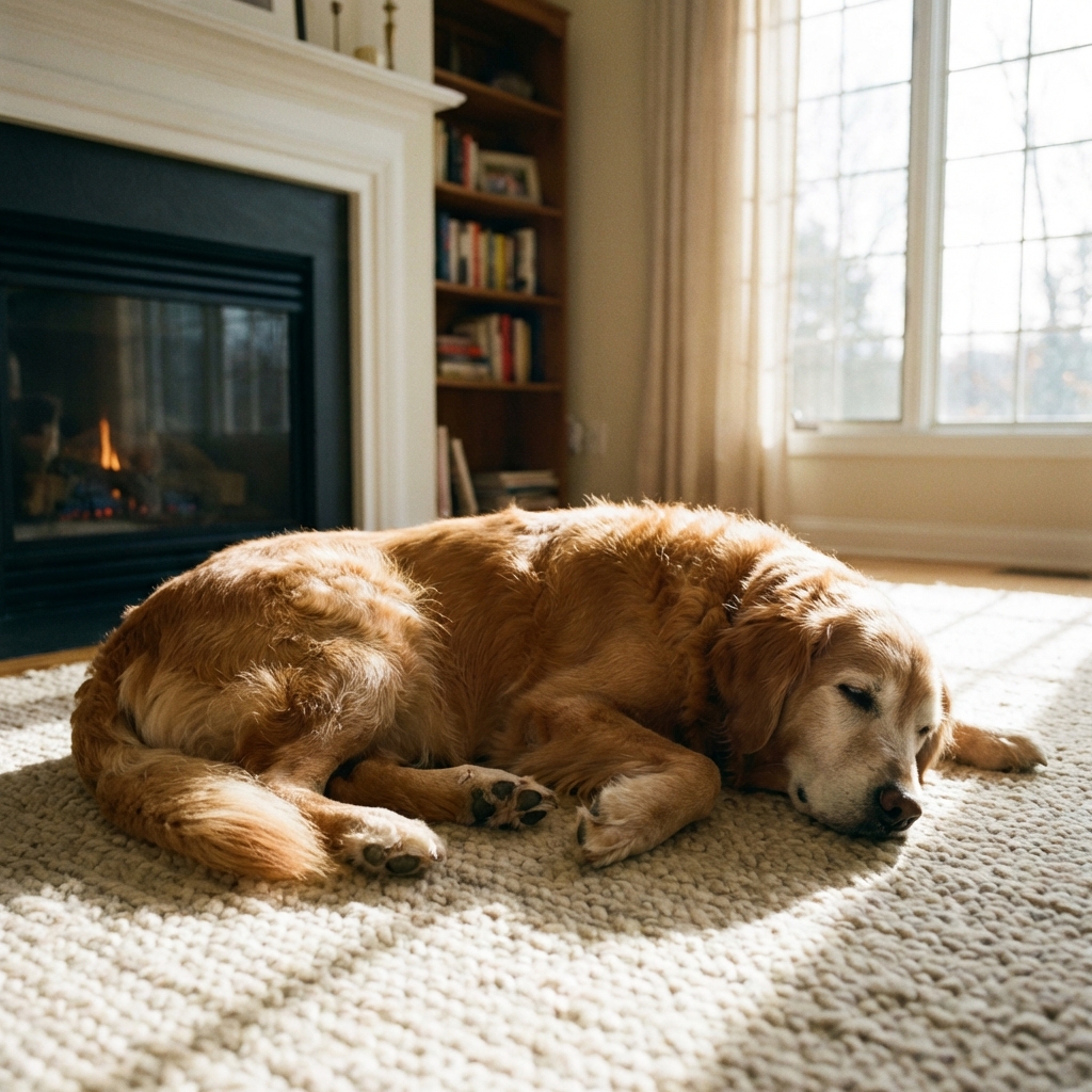 Perro mayor descansando